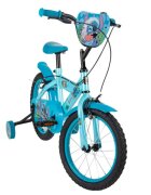 Huffy Bicicleta pentru copii Stitch 16 inch cu roti ajutatoare claxon frana de mana pe ambele roti scaun si ghidon reglabile scut frontal anvelope cu profil gros