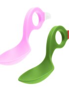 I CAN Set 2 lingurite cu multiple modalitati de prindere pinkgreen