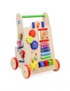 Ikonka Antepremergator pentru copii educational din lemn cu xilofon angrenaje rotative ceas cu limbi mobile dimensiune 33 x 31.5 x 50 cm