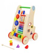 Ikonka Antepremergator pentru copii educational din lemn cu xilofon angrenaje rotative ceas cu limbi mobile dimensiune 33 x 31.5 x 50 cm