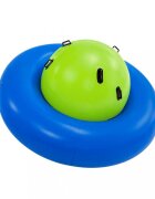 Ikonka Balansoar gonflabil gigant de echilibru BlueGreen capacitate pana la 3 utilizatori sarcina maxima 150 kg cu 6 manere de suport dimensiune 223 x 123 cm