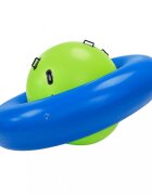 Ikonka Balansoar gonflabil gigant de echilibru BlueGreen capacitate pana la 3 utilizatori sarcina maxima 150 kg cu 6 manere de suport dimensiune 223 x 123 cm