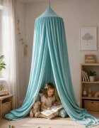 Ikonka Baldachin pentru copii Blue Boho tip cort tipi de suspendat include set complet pentru montaj inaltime totala 280 cm