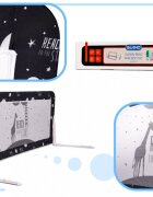 Ikonka Bariera de protectie pentru pat copii pliabila cadrul metalic dimensiune 150 x 45 cm black