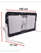 Ikonka Bariera de protectie pentru pat copii pliabila cadrul metalic dimensiune 150 x 45 cm black