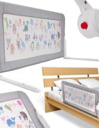 Ikonka Bariera de protectie pentru pat copii pliabila cadrul metalic dimensiune 90 x 48.5 cm Cute Animals