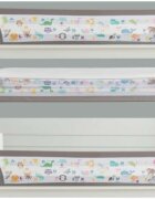 Ikonka Bariera de protectie pentru pat copii pliabila cadrul metalic dimensiune 90 x 48.5 cm Cute Animals