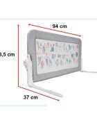 Ikonka Bariera de protectie pentru pat copii pliabila cadrul metalic dimensiune 90 x 48.5 cm Cute Animals