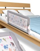 Ikonka Bariera de protectie pentru pat copii pliabila cadrul metalic dimensiune 90 x 48.5 cm Cute Animals