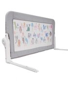 Ikonka Bariera de protectie pentru pat copii pliabila cadrul metalic dimensiune 90 x 48.5 cm Cute Animals