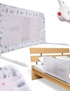 Ikonka Bariera de protectie pentru pat copii pliabila cadrul metalic dimensiune 90 x 48.5 cm Elefant