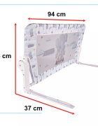 Ikonka Bariera de protectie pentru pat copii pliabila cadrul metalic dimensiune 90 x 48.5 cm Elefant