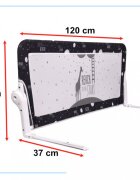 Ikonka Bariera de protectie pentru pat copii pliabila cu cadru metalic dimensiune 120 x 48.5 cm Giraffe