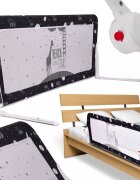 Ikonka Bariera de protectie pentru pat copii pliabila cu cadru metalic dimensiune 120 x 48.5 cm Giraffe
