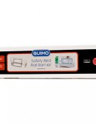 Ikonka Bariera de protectie pentru pat copii pliabila cu cadru metalic dimensiune 120 x 48.5 cm Gri