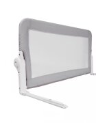 Ikonka Bariera de protectie pentru pat copii pliabila cu cadru metalic dimensiune 120 x 48.5 cm Gri