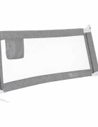 Ikonka Bariera de protectie pentru pat Grey 160 cm cadru metalic cu buzunar exterior