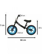 Ikonka Bicicleta de echilibru fara pedale pentru copii cu Ghidonul si Saua reglabile in inaltime greutate redusa 1.8 kg Trike Fix Balance Blue