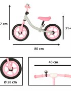 Ikonka Bicicleta de echilibru fara pedale pentru copii cu ghidonul si saua reglabile in inaltime greutate redusa 1.8 kg Trike Fix Balance pink