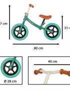 Ikonka Bicicleta de echilibru fara pedale pentru copii cu ghidonul si saua reglabile in inaltime greutate redusa 1.8 kg Trike Fix Balance Turcoaz