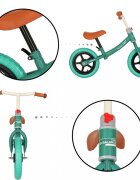 Ikonka Bicicleta de echilibru fara pedale pentru copii cu ghidonul si saua reglabile in inaltime greutate redusa 1.8 kg Trike Fix Balance Turcoaz