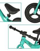 Ikonka Bicicleta de echilibru pentru copii Trike Fix Active X Green 12 inch cu cadrul jos din otel saua reglabila sarcina maxima 25 kg