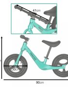 Ikonka Bicicleta de echilibru pentru copii Trike Fix Active X Green 12 inch cu cadrul jos din otel saua reglabila sarcina maxima 25 kg