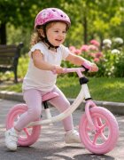 Ikonka Bicicleta fara pedale pentru copii Trike Fix Balance pink cadru otel cu sonerie saua ergonomica sezutul si ghidonul reglabile roti din spuma EVA sarcina maxima 30 kg