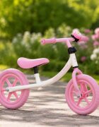Ikonka Bicicleta fara pedale pentru copii Trike Fix Balance pink cadru otel cu sonerie saua ergonomica sezutul si ghidonul reglabile roti din spuma EVA sarcina maxima 30 kg