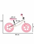 Ikonka Bicicleta fara pedale pentru copii Trike Fix Balance pink cadru otel cu sonerie saua ergonomica sezutul si ghidonul reglabile roti din spuma EVA sarcina maxima 30 kg