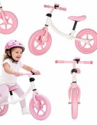 Ikonka Bicicleta fara pedale pentru copii Trike Fix Balance pink cadru otel cu sonerie saua ergonomica sezutul si ghidonul reglabile roti din spuma EVA sarcina maxima 30 kg