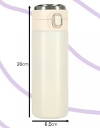 Ikonka Cana termos smart LED cu gura de scurgere 420 ml Bej