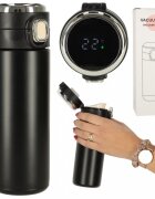 Ikonka Cana termos smart LED cu gura de scurgere 420 ml Black