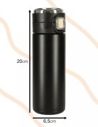 Ikonka Cana termos smart LED cu gura de scurgere 420 ml Black