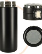 Ikonka Cana termos smart LED cu gura de scurgere 420 ml Black