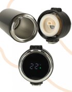 Ikonka Cana termos smart LED cu gura de scurgere 420 ml Black