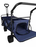 Ikonka Carucior pliabil de transport universal Bleumarin XL cu copertina roti PVC pana la 120 kg maner reglabil cadru otel tubular