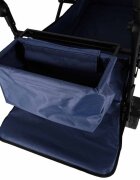 Ikonka Carucior pliabil de transport universal Bleumarin XL cu copertina roti PVC pana la 120 kg maner reglabil cadru otel tubular