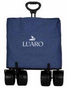 Ikonka Carucior pliabil de transport universal Bleumarin XL cu copertina roti PVC pana la 120 kg maner reglabil cadru otel tubular