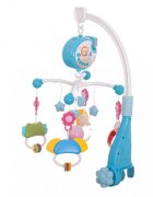 Ikonka Carusel muzical pentru patut copii cu proiector telecomanda rotire 360 grade 40 de melodii distincte blue