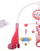 Ikonka Carusel muzical pentru patut copii cu proiector telecomanda rotire 360 grade 40 de melodii distincte Pink