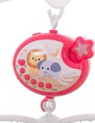 Ikonka Carusel muzical pentru patut copii cu proiector telecomanda rotire 360 grade 40 de melodii distincte Pink