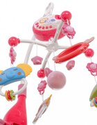 Ikonka Carusel muzical pentru patut copii cu proiector telecomanda rotire 360 grade 40 de melodii distincte Pink