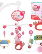 Ikonka Carusel muzical pentru patut copii cu proiector telecomanda rotire 360 grade 40 de melodii distincte Pink