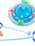 Ikonka Coarda moderna de sarit pe picior pentru copii Hula Hoop cu iluminare led blue