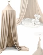 Ikonka Cort baldachin pentru copii suspendat multifunctional pentru patut copii loc de joaca lungime 290 cm diametru cadru 70 cm Beige
