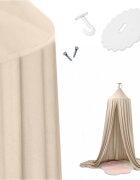 Ikonka Cort baldachin pentru copii suspendat multifunctional pentru patut copii loc de joaca lungime 290 cm diametru cadru 70 cm Beige