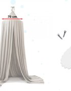 Ikonka Cort baldachin pentru copii suspendat multifunctional pentru patut copii loc de joaca lungime 290 cm diametru cadru 70 cm Grey