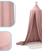 Ikonka Cort baldachin pentru copii suspendat multifunctional pentru patut copii loc de joaca lungime 290 cm diametru cadru 70 cm pink