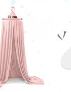Ikonka Cort baldachin pentru copii suspendat multifunctional pentru patut copii loc de joaca lungime 290 cm diametru cadru 70 cm pink